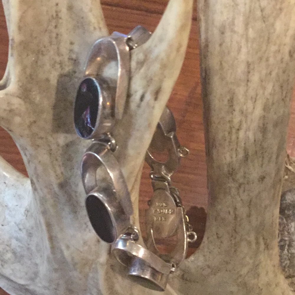 Black onyx southwestern Navajo bracelet